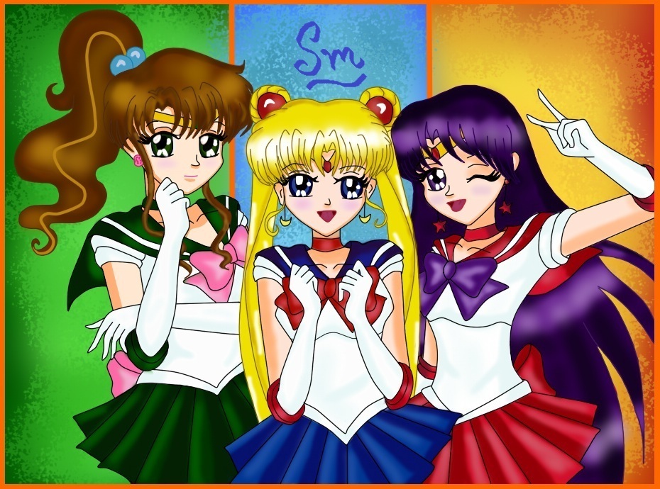 Sailor Jupiter,Sailor Moon and Sailor Mars