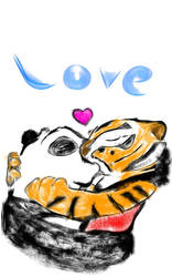 Tigress and Po kiss