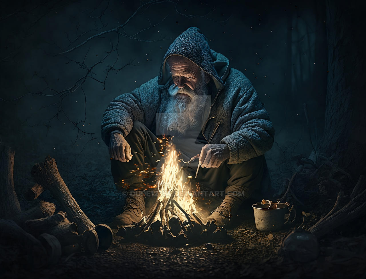 Man Creating Fire Realistic photo of older men making fire by dude12354 on DeviantArt
