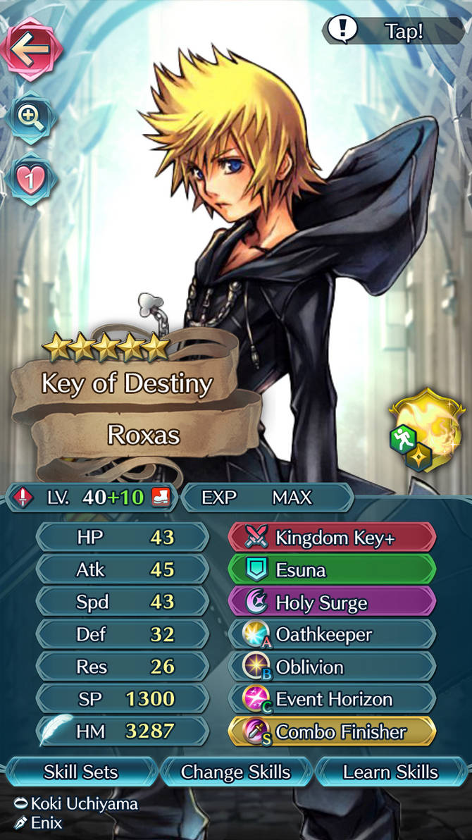 FEH Unit Builder Key of Destiny Roxas by makaihana975 on DeviantArt
