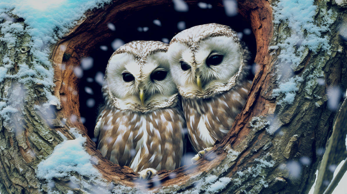 Romantic Winter Owls - RWO-009 by LowThunders on DeviantArt