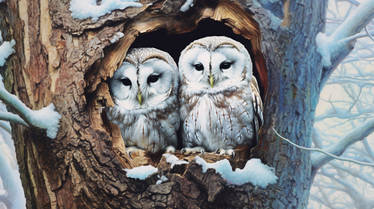 Romantic Winter Owls - RWO-015