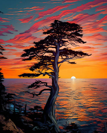 Lone Cypress, Pacific Sunset LCPS-005