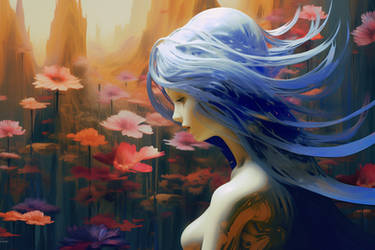 Ethereal, Girl with Flowers 004