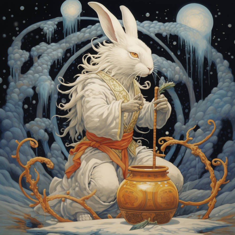 Moon Rabbit Elixir Moon Hare Makes Immortality Elixir 001 by LowThunders on DeviantArt