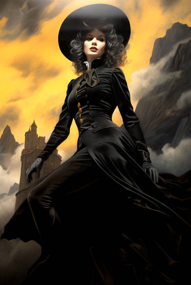 Woman, Mountain Top, In Black 76