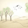 Bird, Flock, Trees, Design 123