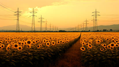 Sunflowers and Power Lines 005