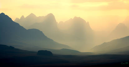 Misty African Mountain Landscape 016