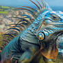 Blue Iguana by the Sea 001