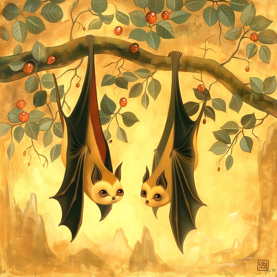 Roosting Pair of Bats 012 by LowThunders on DeviantArt