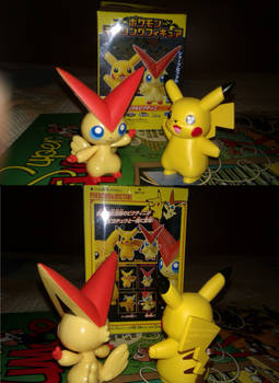 Pikachu y victini figuras