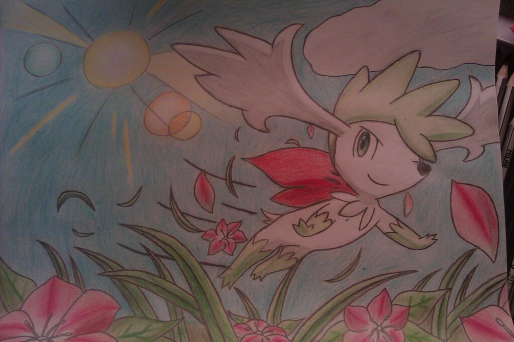 Shaymin over the flowers ^^