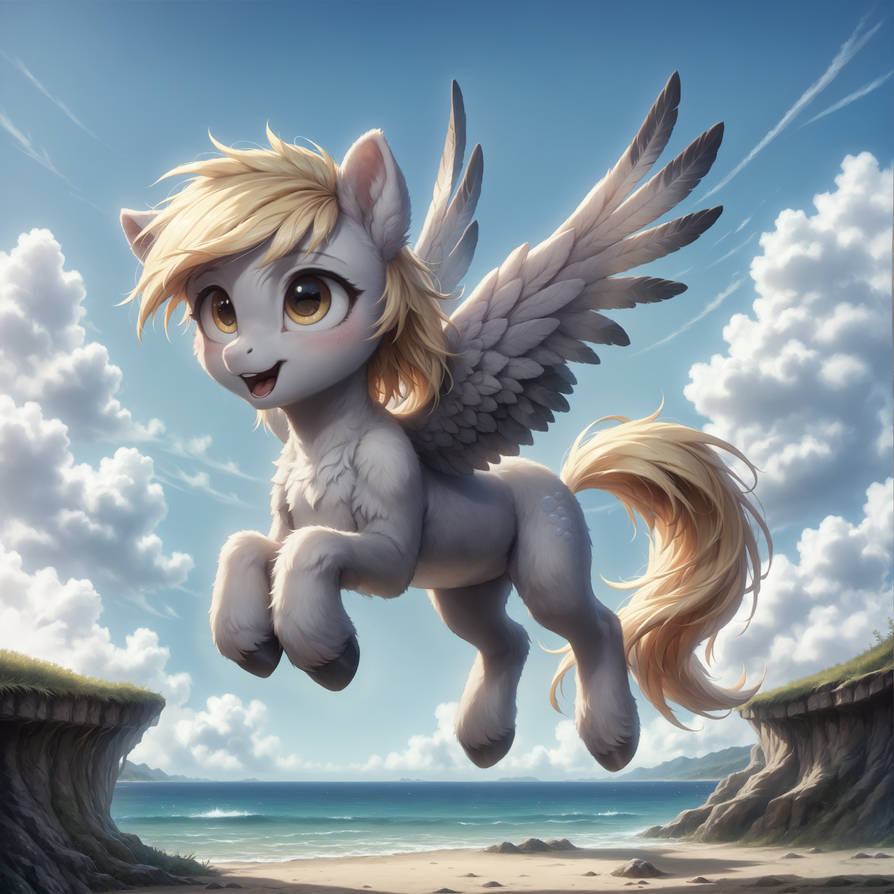 Derpy at the Beach by AdorableBlueFox on DeviantArt
