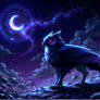 Nocturnal Guardian Under the Moonlit Sky