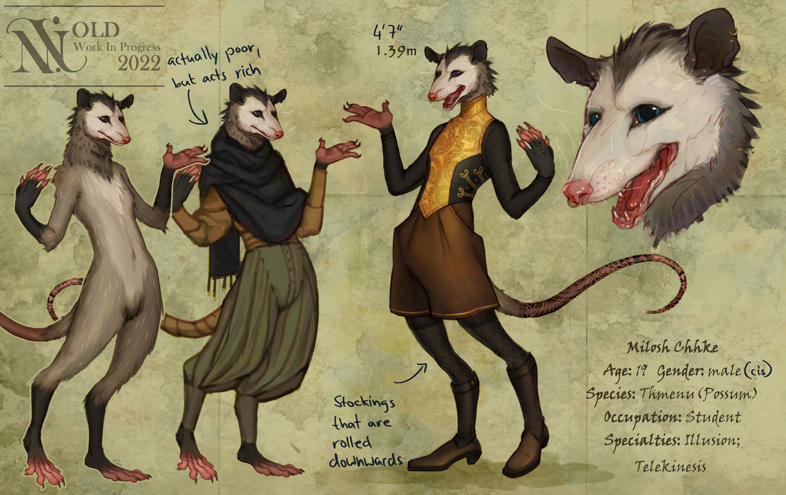 Unfinished OC Sheet of Milosh | 2022