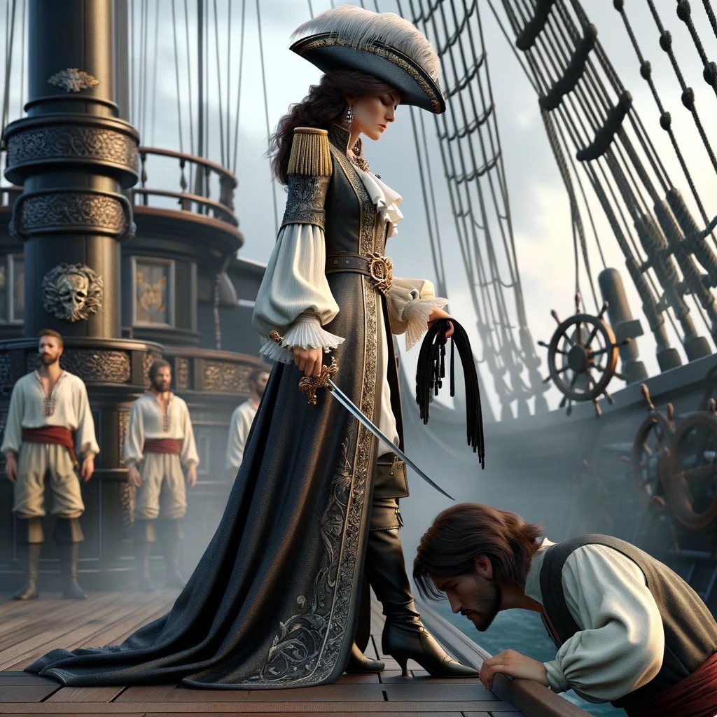 Dominant female pirate captain with her sailors by MajestyReign on ...