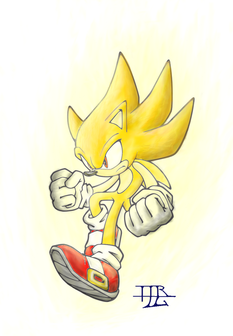 Super Sonic (lineart colour) by TheTinfoilRat on DeviantArt