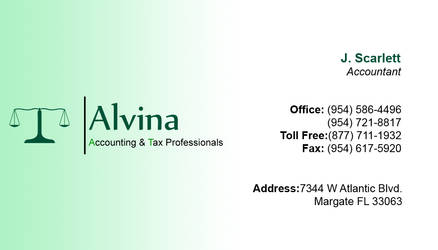Alvina Acc. business card