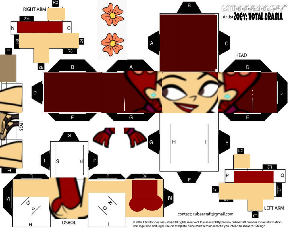 Papercraft Roti Total Drama ROTI - Zoey Papercraft by tdcraftsnmore on DeviantArt