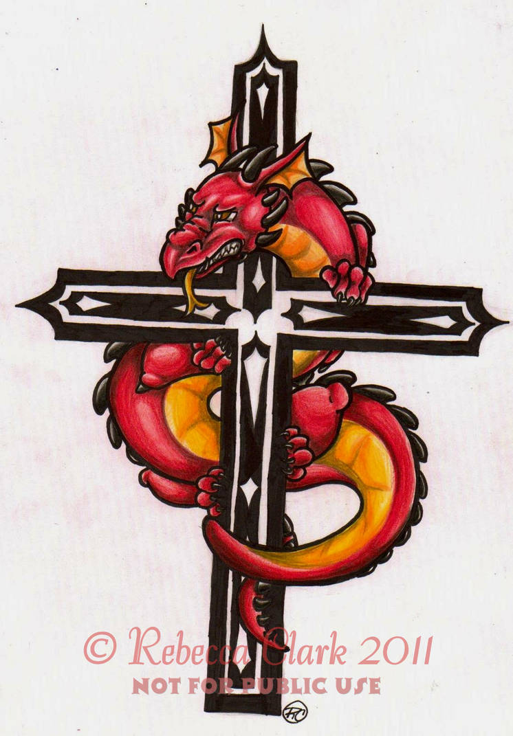 Dragon and Cross Tattoo by InsaneRoman on DeviantArt
