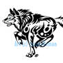 Blue Eyed Running Wolf Tribal