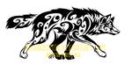 Stalking Wolf Tribal Design by InsaneRoman