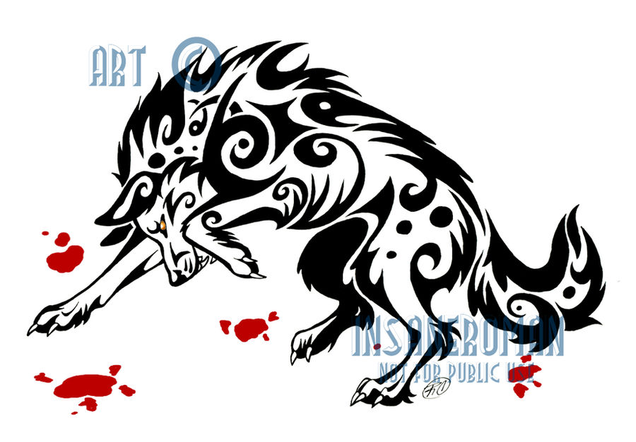 Fierce Wolf Tribal Design -- LICENSE AVAILABLE