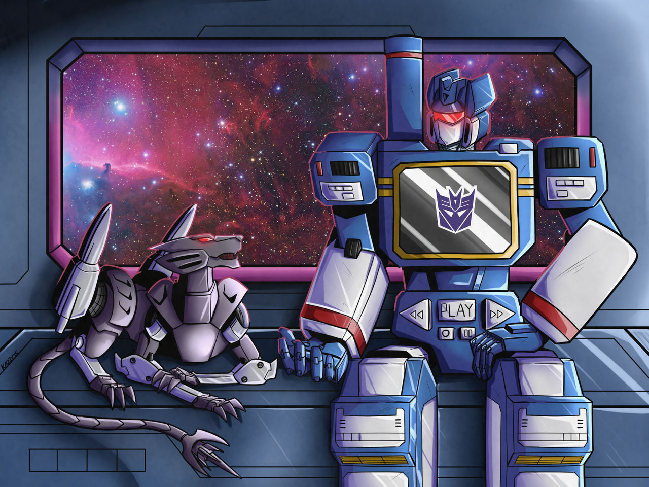 Gift Art - Soundwave and Ravage by Kriegswaffle on DeviantArt