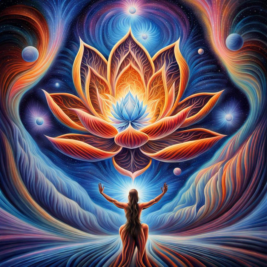 DMT entity holding the cosmic lotus, beautiful, pr by mikezylber on ...