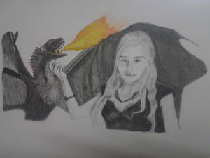 Daenerys with drogon