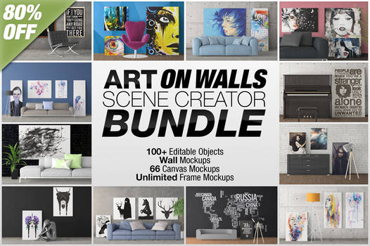 Art On Walls - Canvas, Frames Mockups Bundle