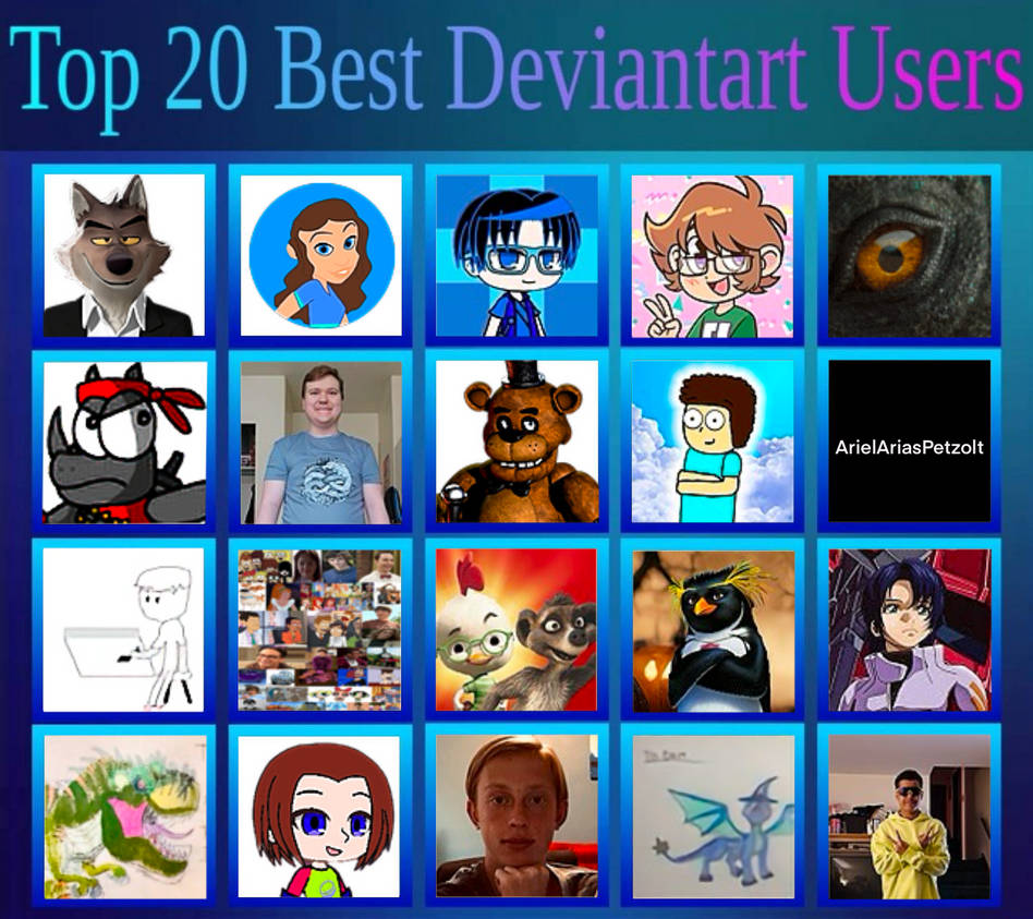My Top 20 DeviantArt Users by Benny199Sanchez on DeviantArt