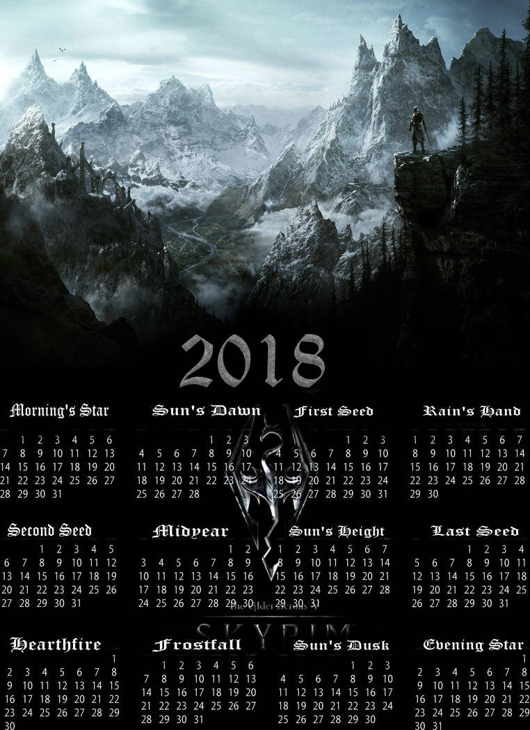 Skyrim Calendar 2022 Skyrim Calendar By Stealthweaver On Deviantart