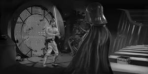 Vader and Luke Bespin Black and White