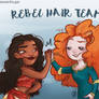 Moana and Merida: Rebel hair team