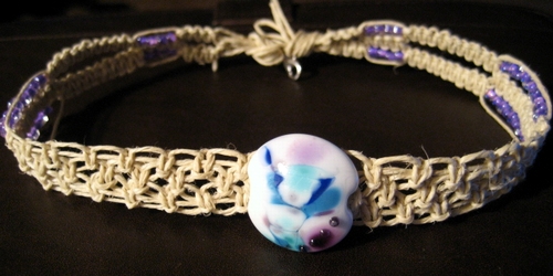 Confetti Lampwork Hemp Choker