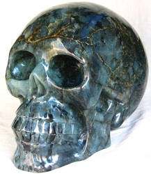 Labradorite Crystal Skull 001e