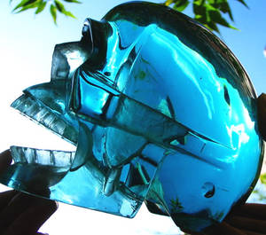 Blue Obsidian Skull 001e