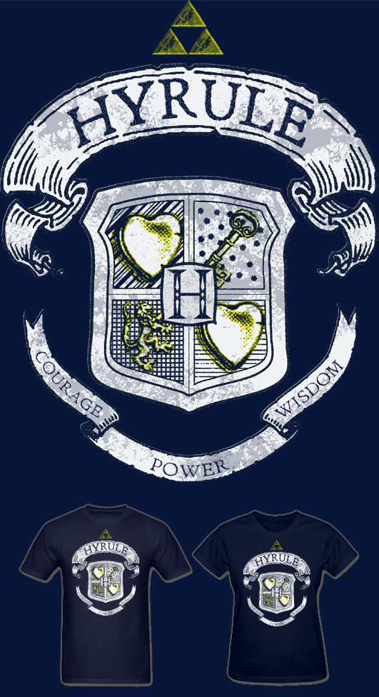 LOZ Hyrule Courage Power Wisdom Crest T Shirt