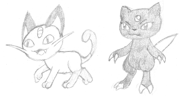 Baby Meowth and Sneasel