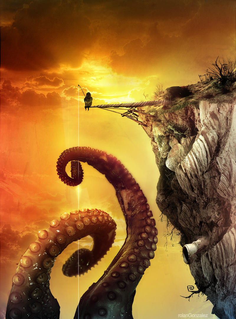 The fisherman of Giant Octopus by riolcrt