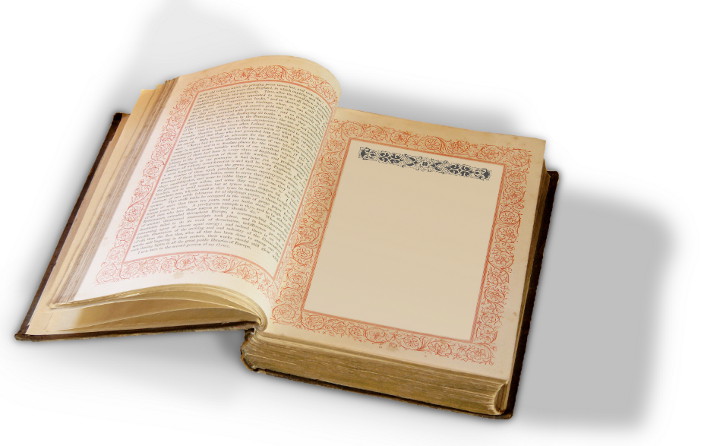 Victorian book, open