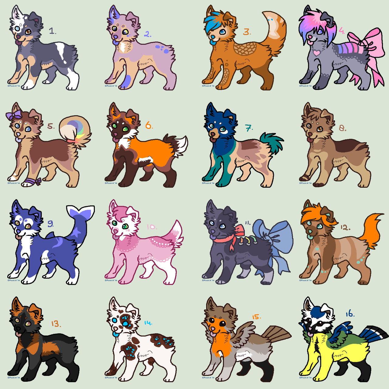 Deviantart Characters Dogs PAGE-OF-DOGS - adoptables - CLOSED by PoonieFox on DeviantArt