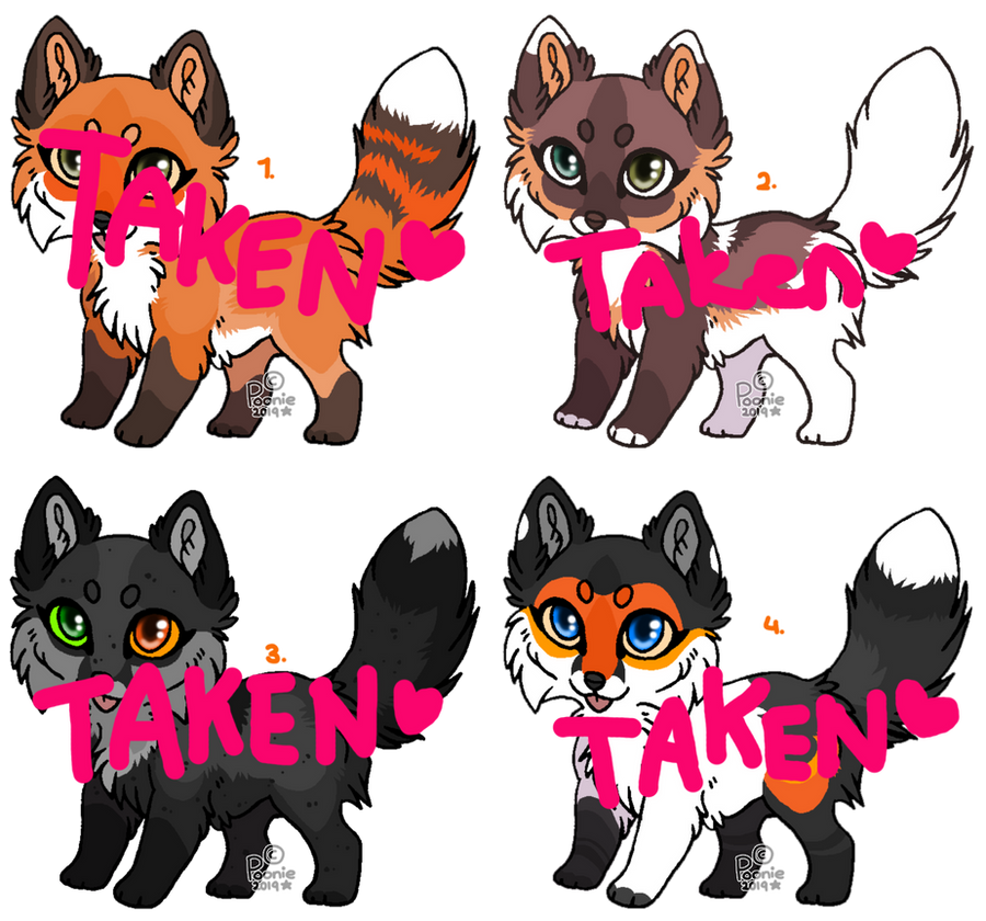 Fox Adaptables Mixed Fox Adoptables - CLOSED by PoonieFox on DeviantArt