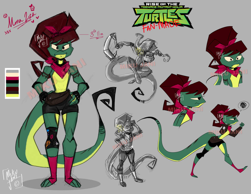 Humans Rottmnt Female ROTTMNT Mona Lisa Character Sheet(1/4) by MikuJaniArt on DeviantArt