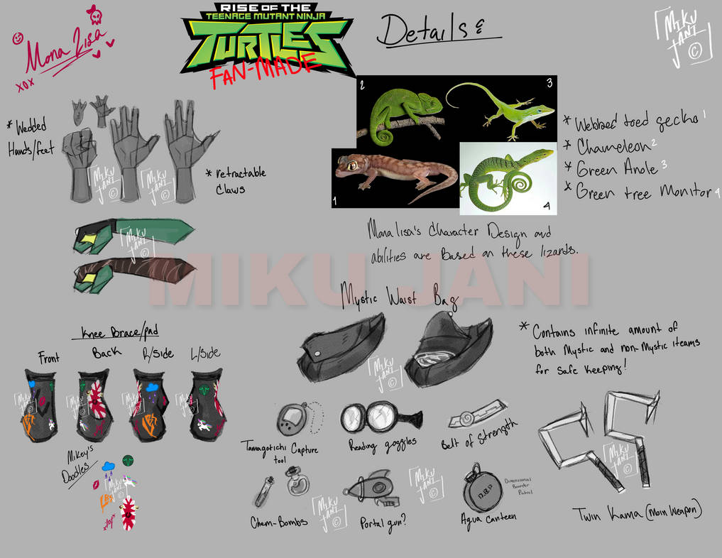 ROTTMNT Mona Lisa Character Sheet SPECS (3/4) by MikuJaniArt on DeviantArt