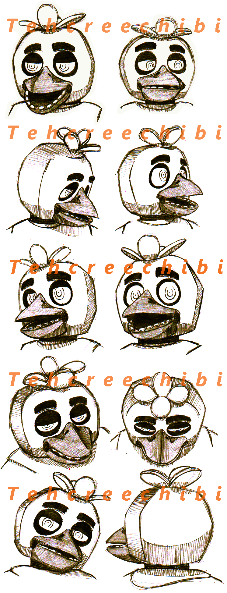 Chica expressions sketch 1