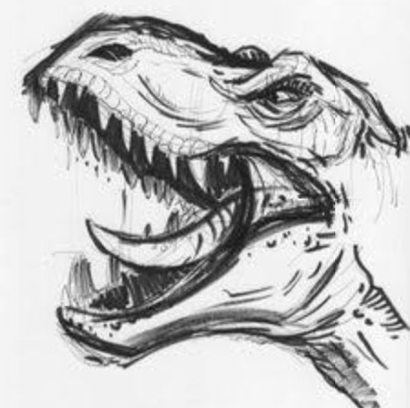 t rex jurassic park drawing