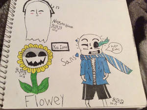 Undertale Napstablook, Flowey and Sans